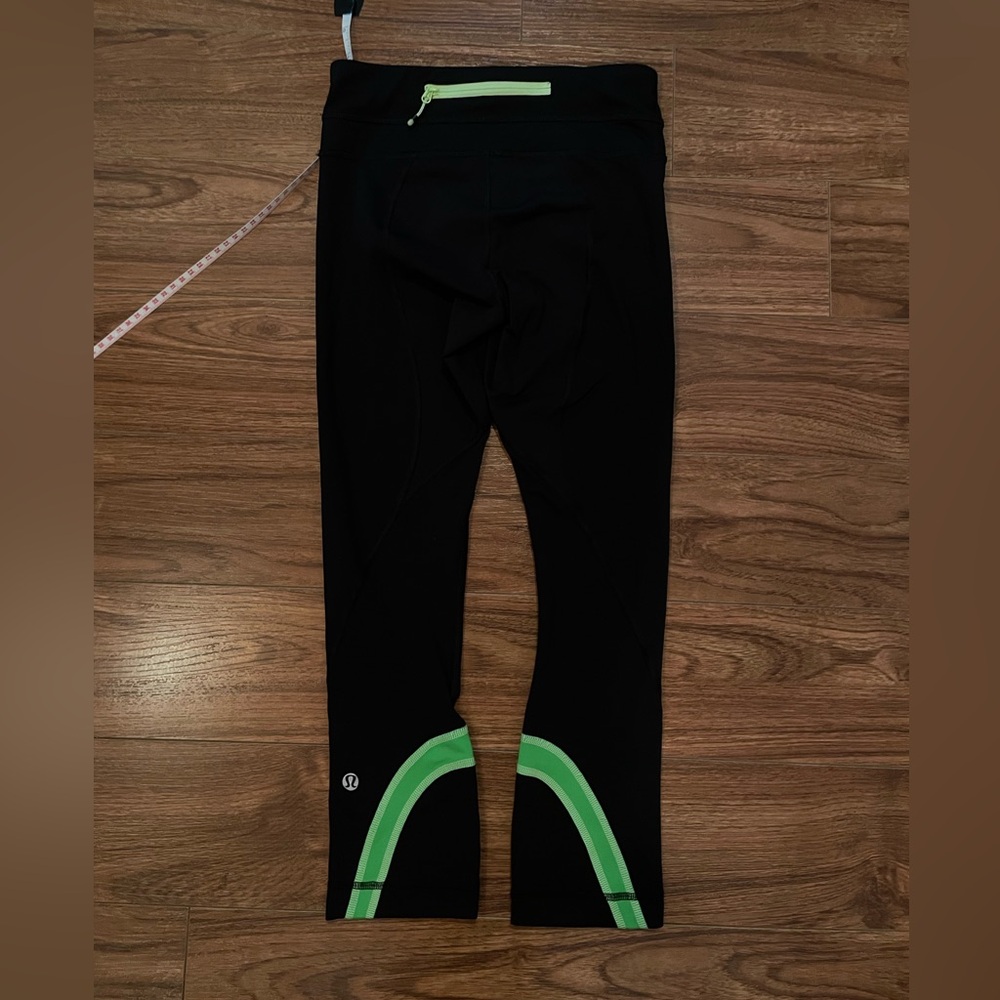 vintage lululemon neon green and black leggings